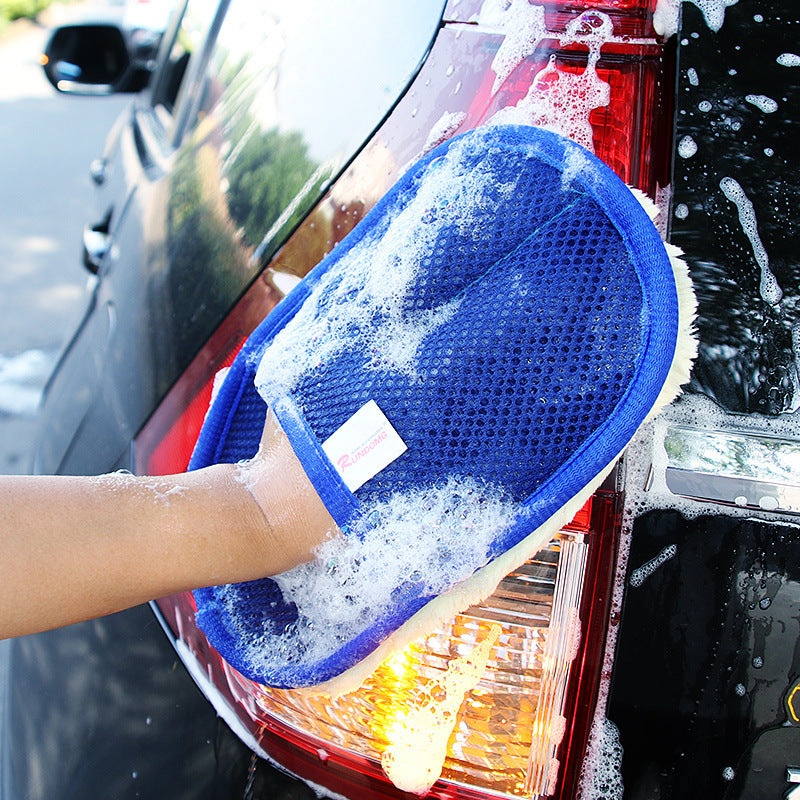 Soft Fleece Car Thickened Cleaning Glove