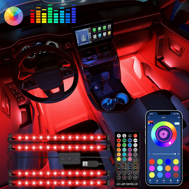 LED Car Ambience Interior Bluetooth Atmosphere Light