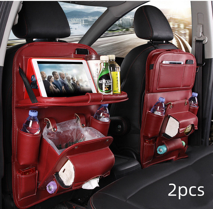 Multifunction PU Leather Car Storage Hanging Bag