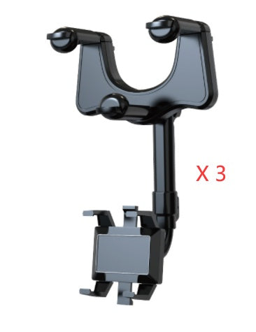 Retractable 360 Rear View Mirror Phone Holder