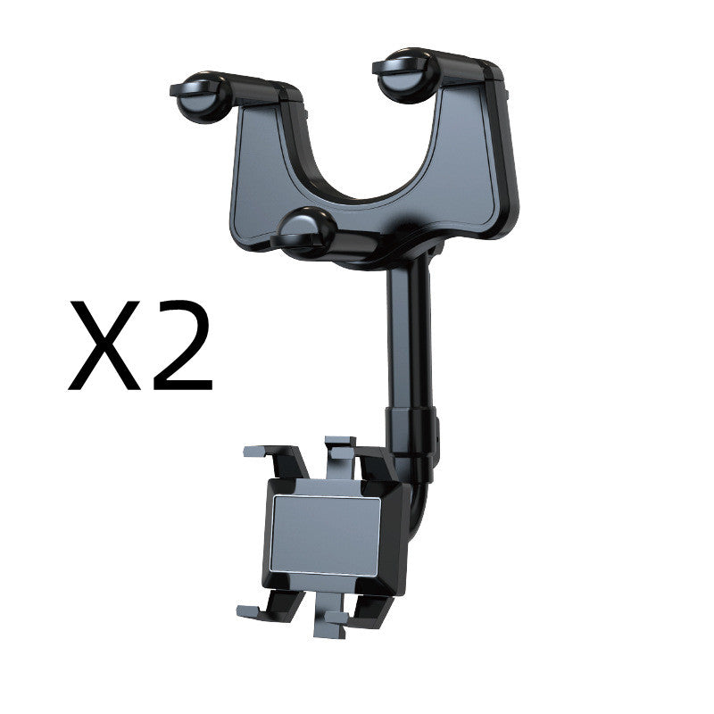 Retractable 360 Rear View Mirror Phone Holder