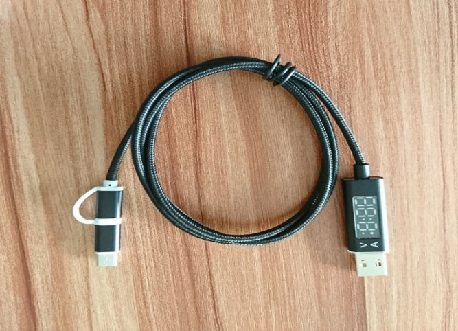 USB 2 In 1  Type C Display Nylon Charging Cable
