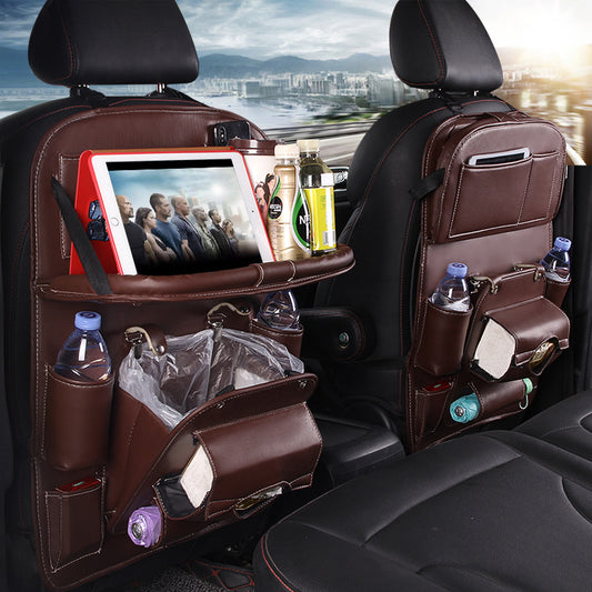Multifunction PU Leather Car Storage Hanging Bag