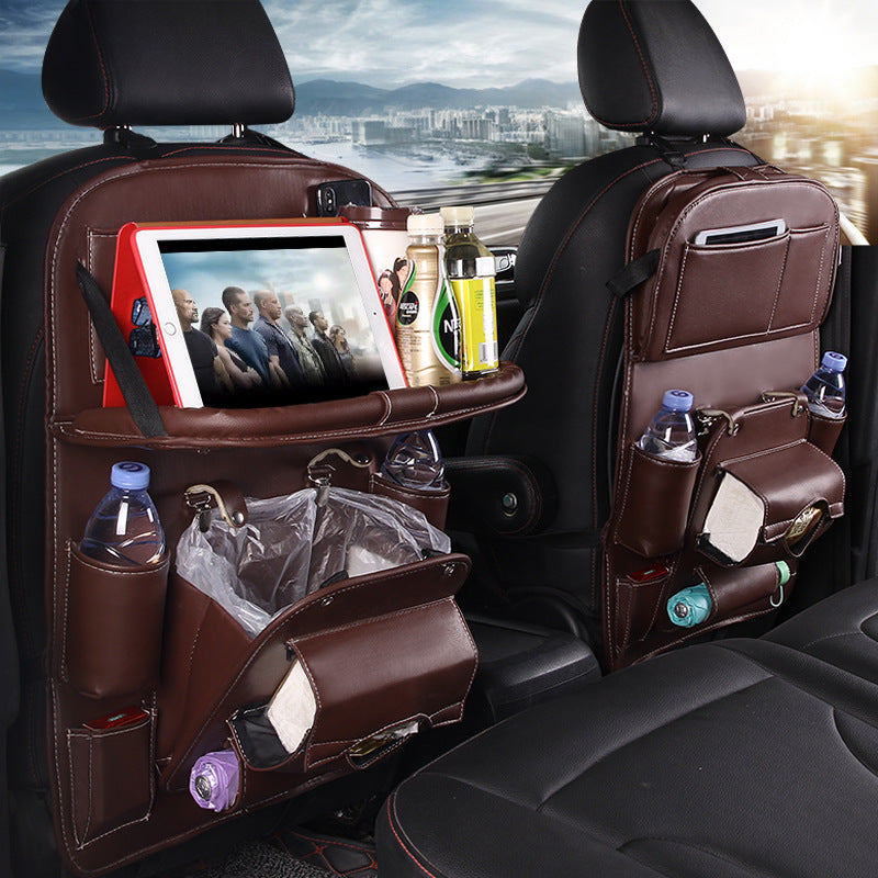 Multifunction PU Leather Car Storage Hanging Bag