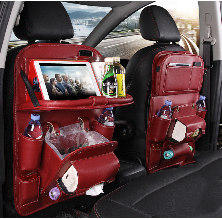Multifunction PU Leather Car Storage Hanging Bag
