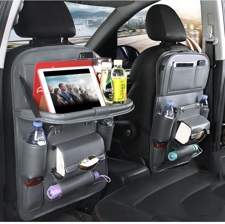Multifunction PU Leather Car Storage Hanging Bag