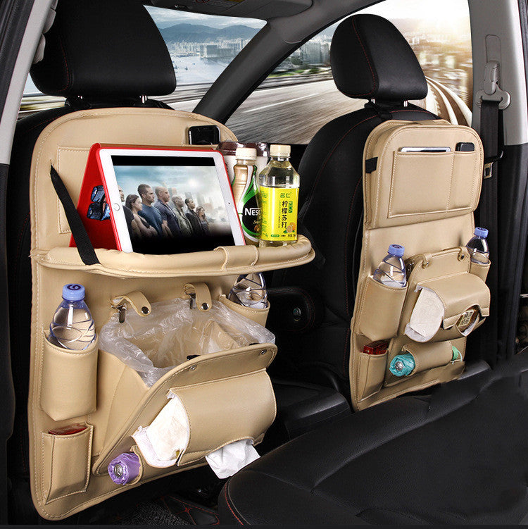 Multifunction PU Leather Car Storage Hanging Bag
