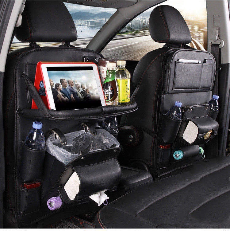 Multifunction PU Leather Car Storage Hanging Bag