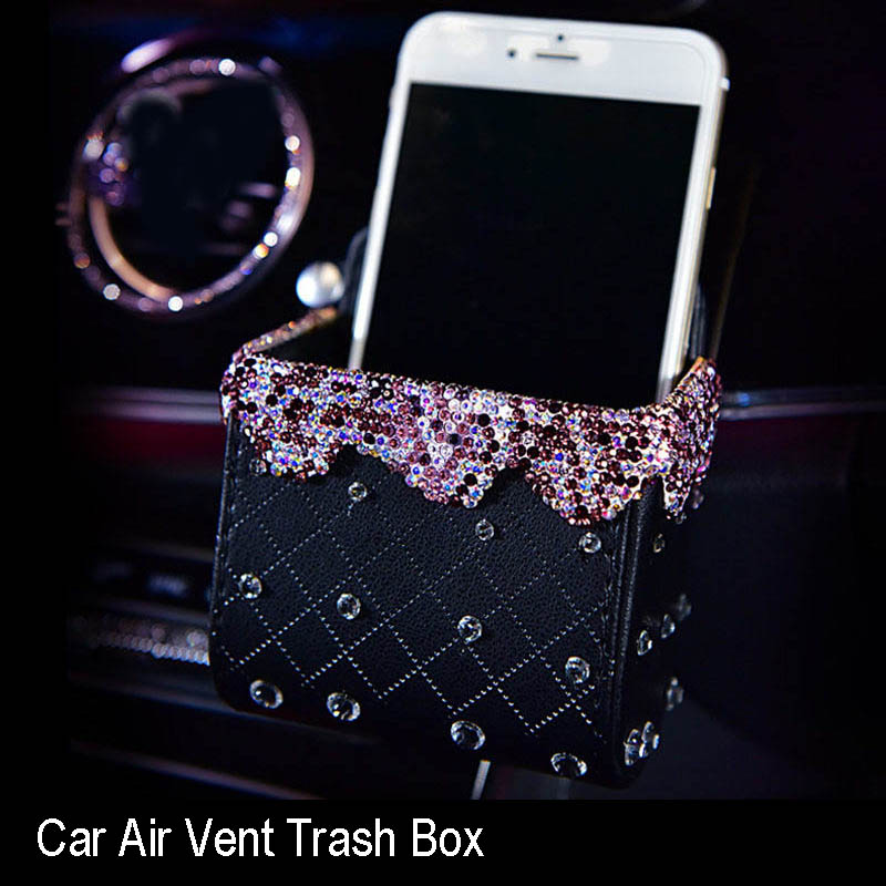 Purple Rhinestone Car Interior Accessories