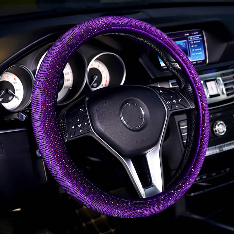 Purple Rhinestone Car Interior Accessories