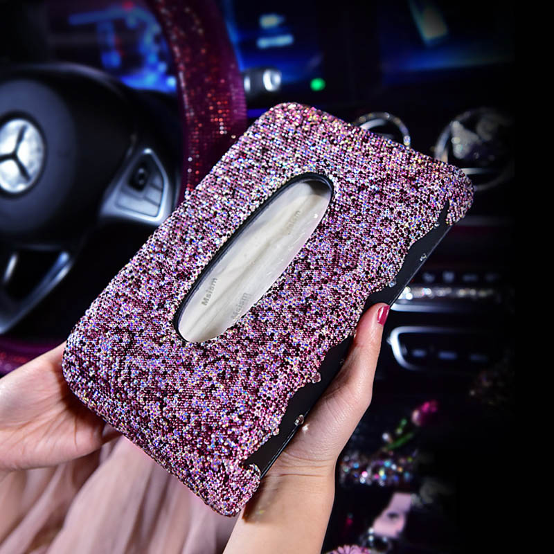 Purple Rhinestone Car Interior Accessories