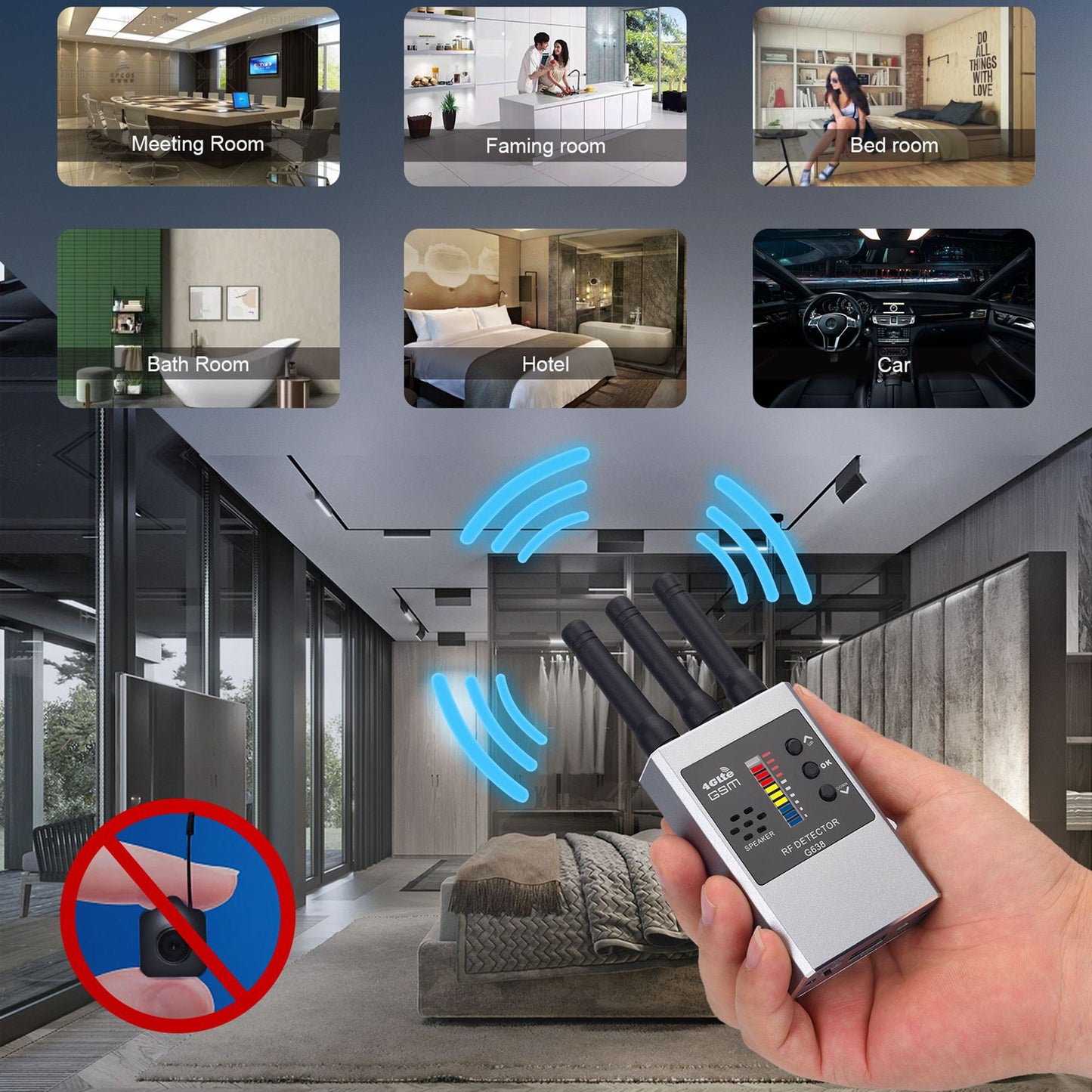 RF Bug Detector Hidden Camera Finder