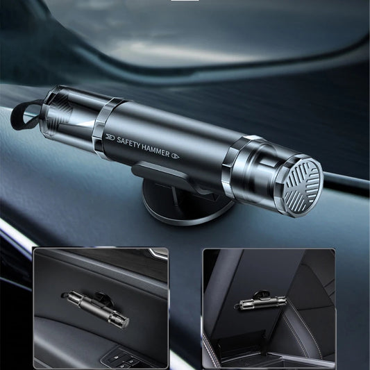 2-in-1 Car Glass Breaker Safety Hammer Tool With Base