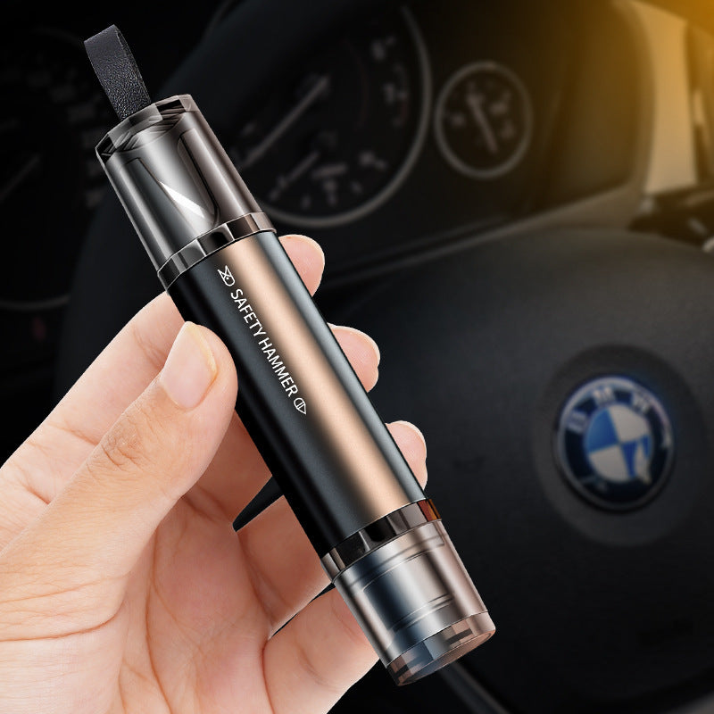 2-in-1 Car Glass Breaker Safety Hammer Tool With Base