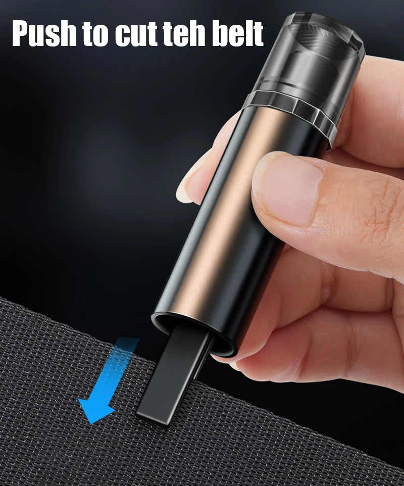 2-in-1 Car Glass Breaker Safety Hammer Tool With Base