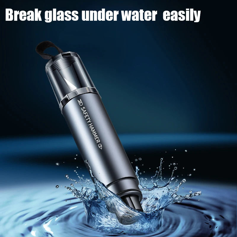 2-in-1 Car Glass Breaker Safety Hammer Tool With Base