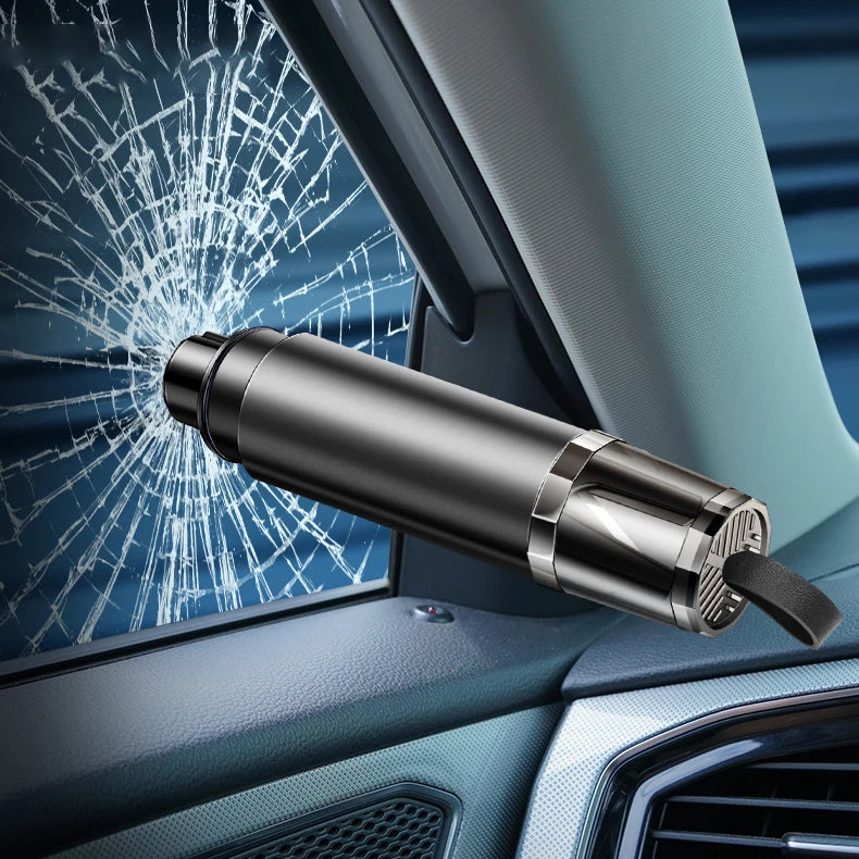 2-in-1 Car Glass Breaker Safety Hammer Tool With Base
