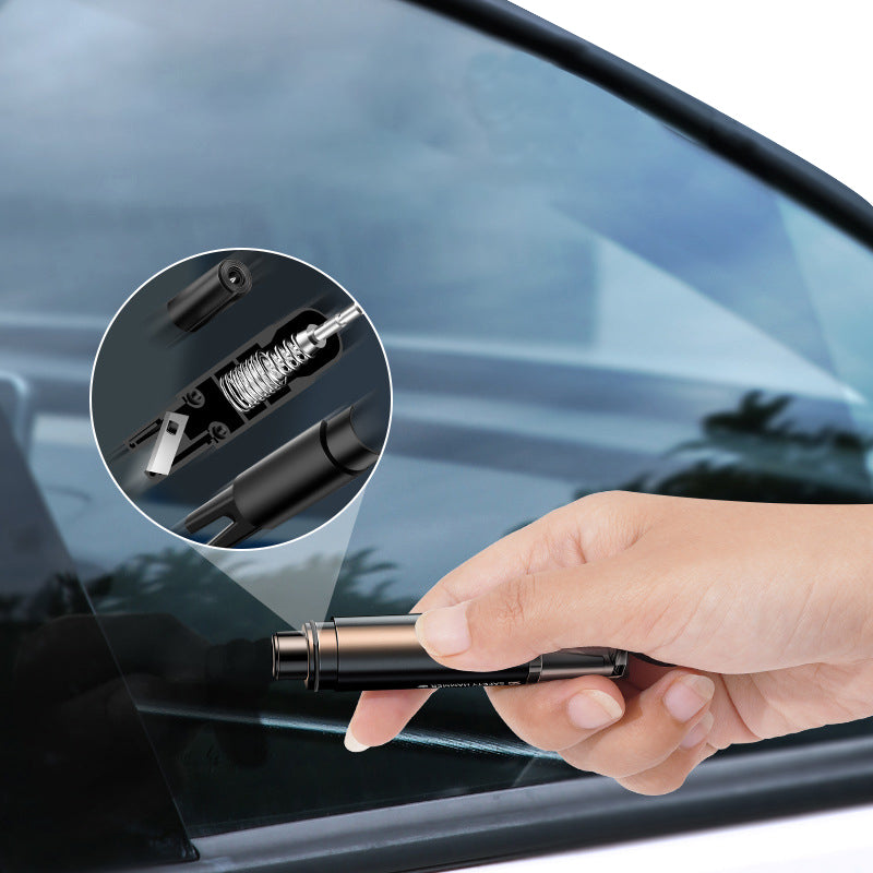 2-in-1 Car Glass Breaker Safety Hammer Tool With Base