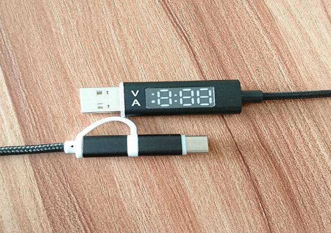USB 2 In 1  Type C Display Nylon Charging Cable