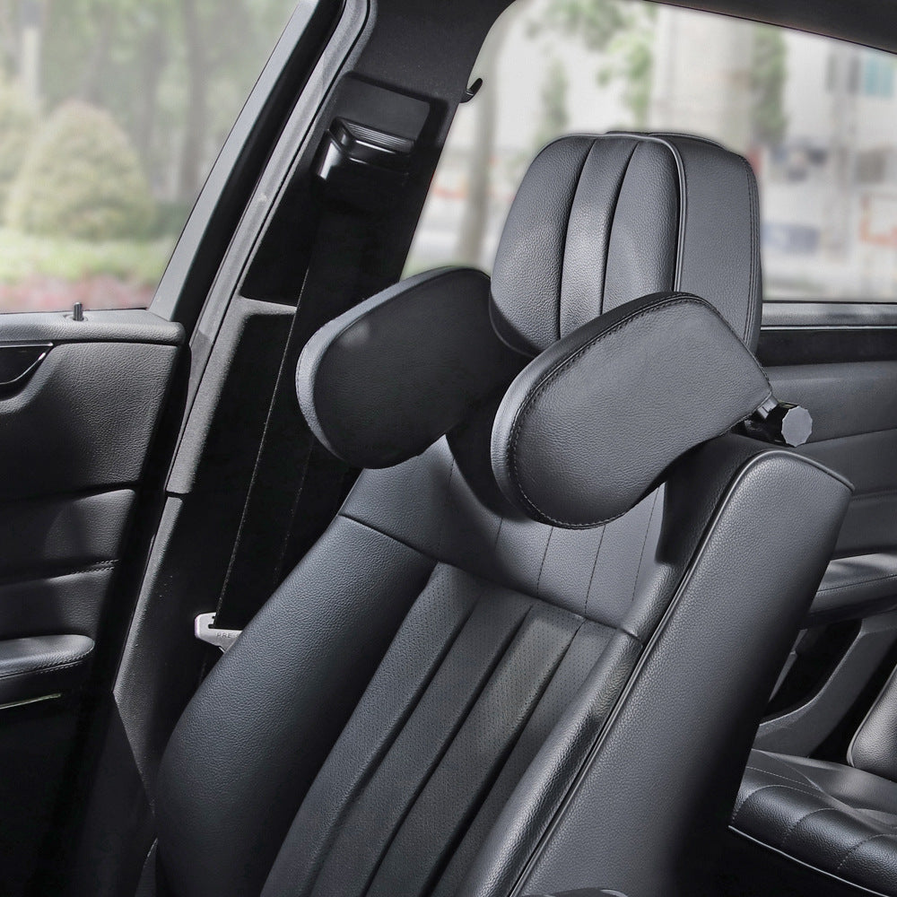 Adjustable Car Leather Neck Support Pillow
