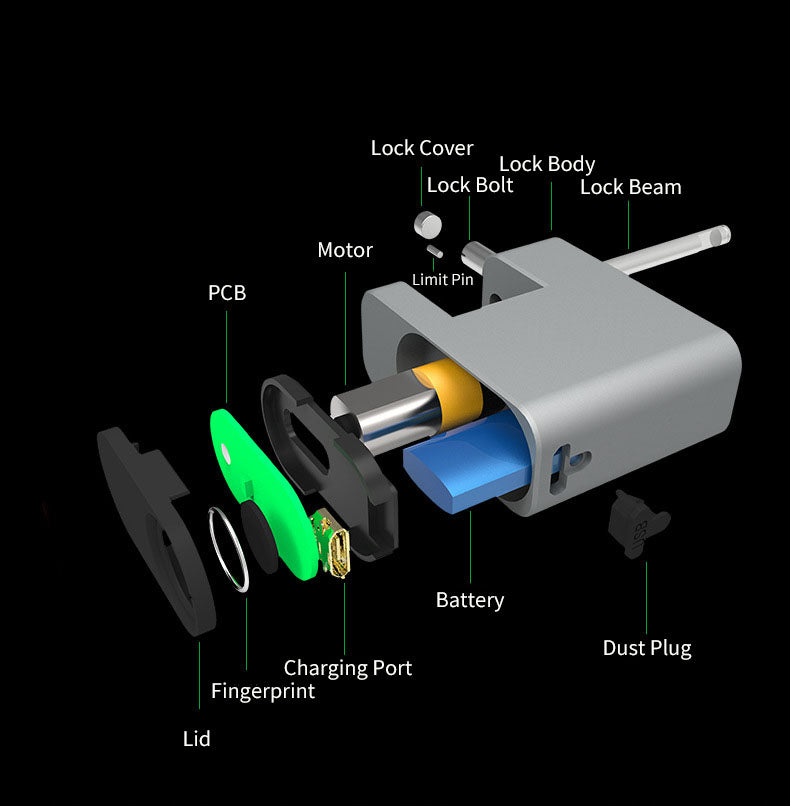 Portable Mini Luggage Fingerprint Padlock