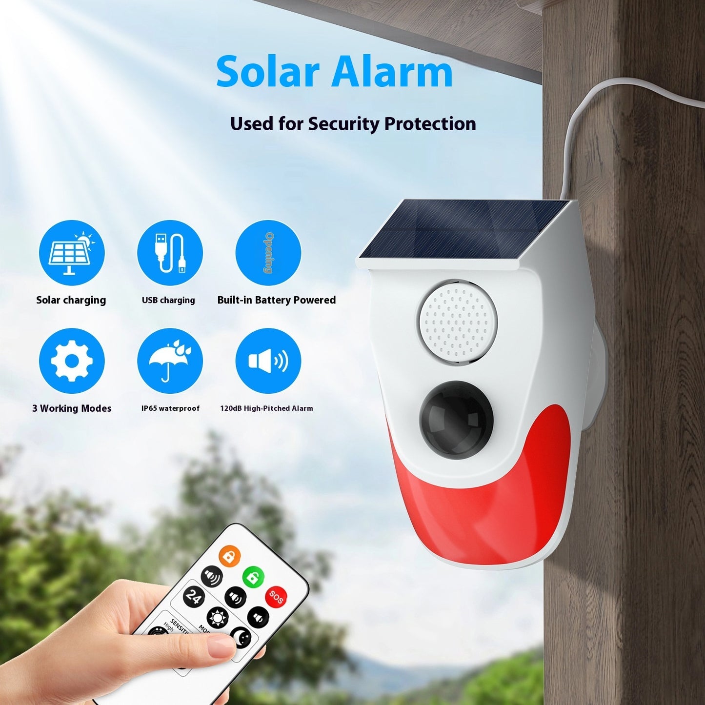 Solar Infrared Alarm Warning Indicator