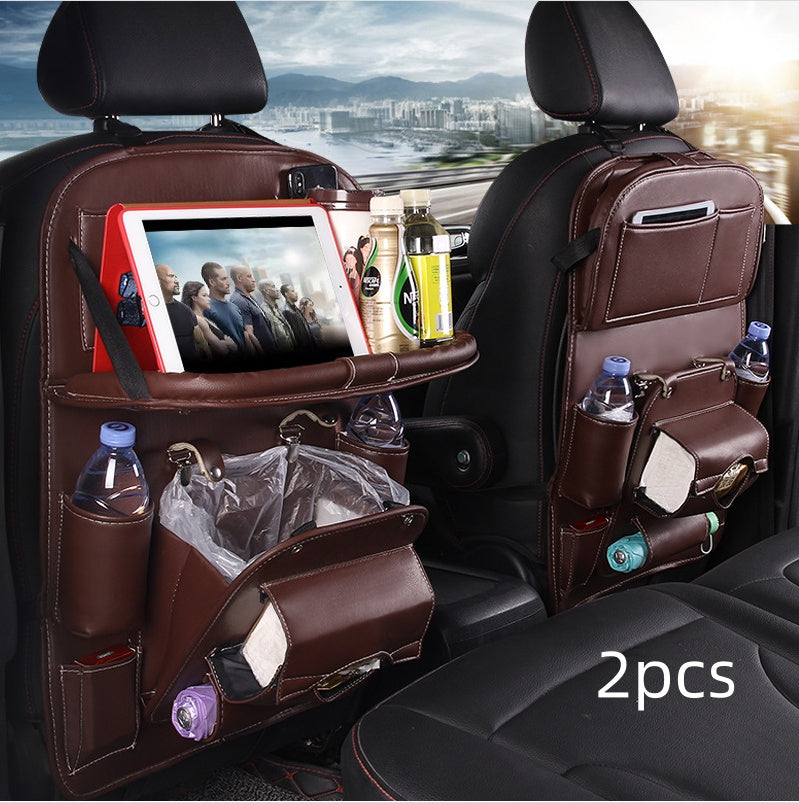 Multifunction PU Leather Car Storage Hanging Bag