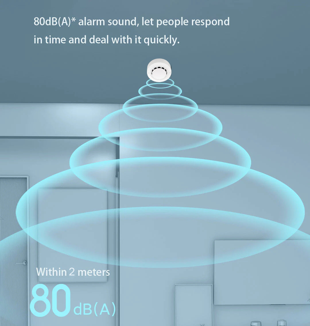 ABS Graffiti Wifi Smoke Sensor Alarm
