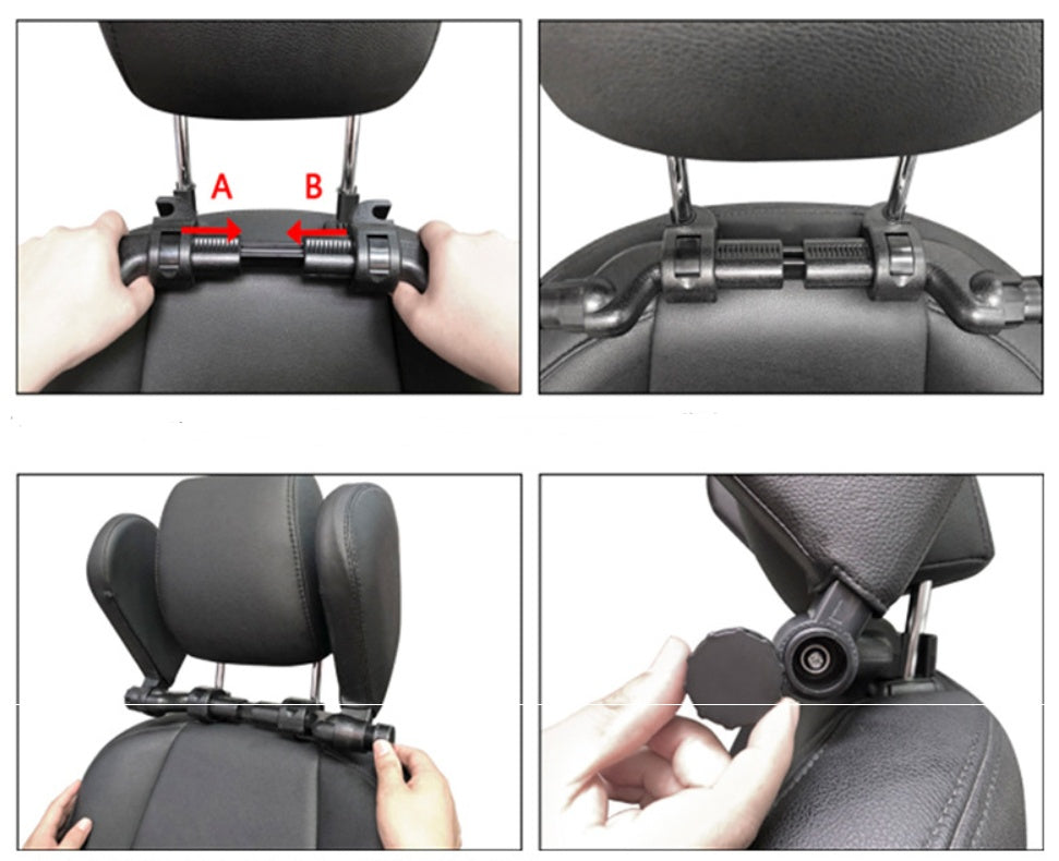 Adjustable Car Leather Neck Support Pillow