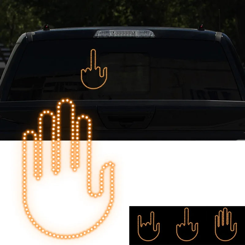 LED Illuminated Gesture Car Finger Light With Remote