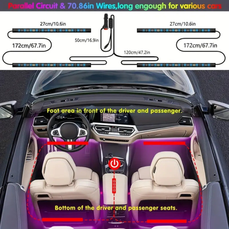 LED Car Ambience Interior Bluetooth Atmosphere Light