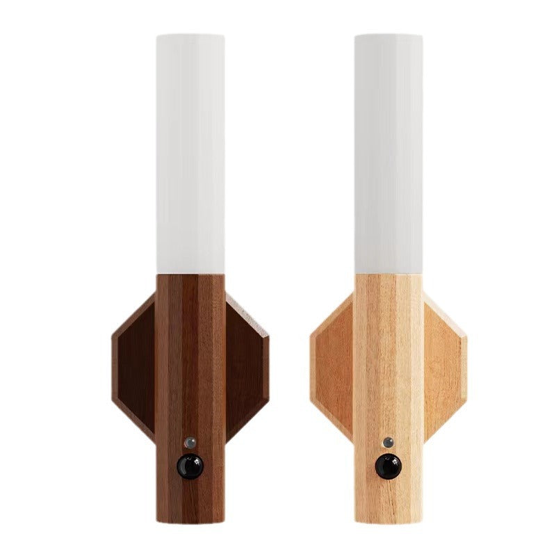 LED Wood Grain Magnetic Motion Sensor Lamp