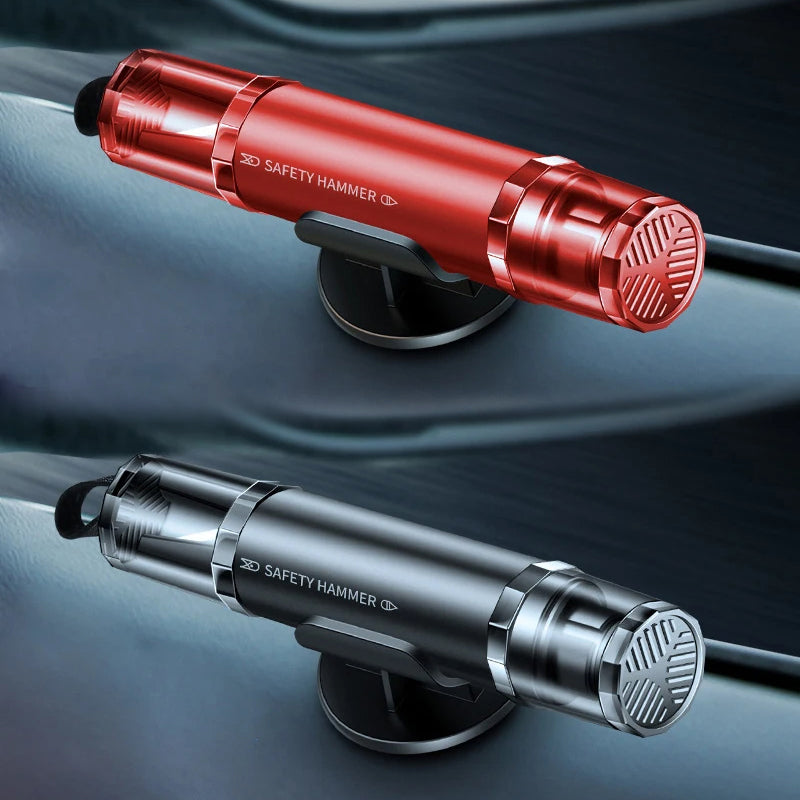 2-in-1 Car Glass Breaker Safety Hammer Tool With Base