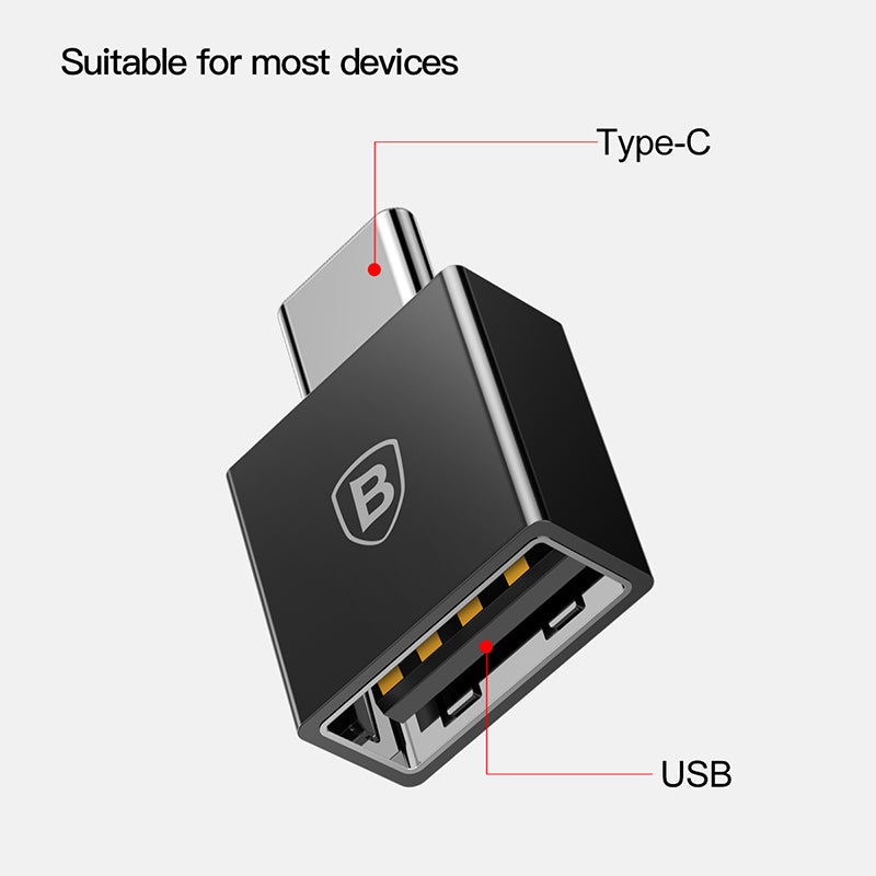 Compact Type C Male To USB Female Adapter