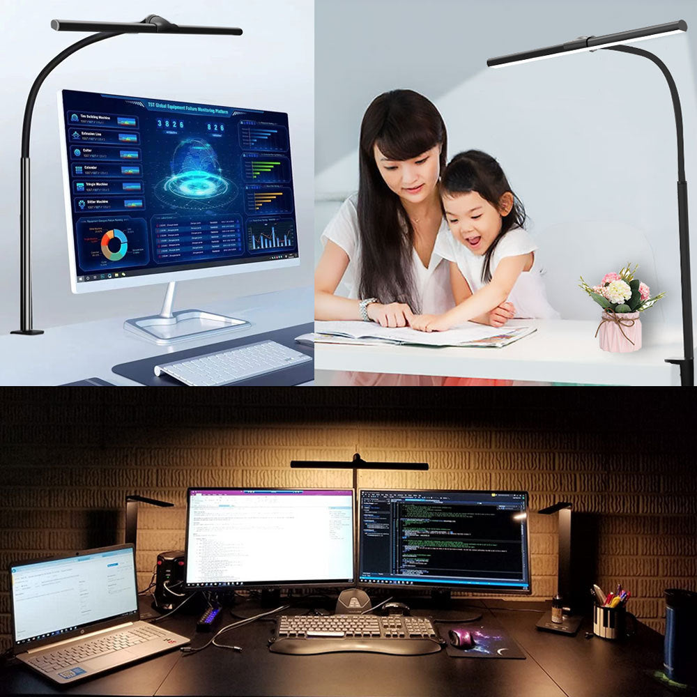 USB Double Head LED Table Lamp With Clamp