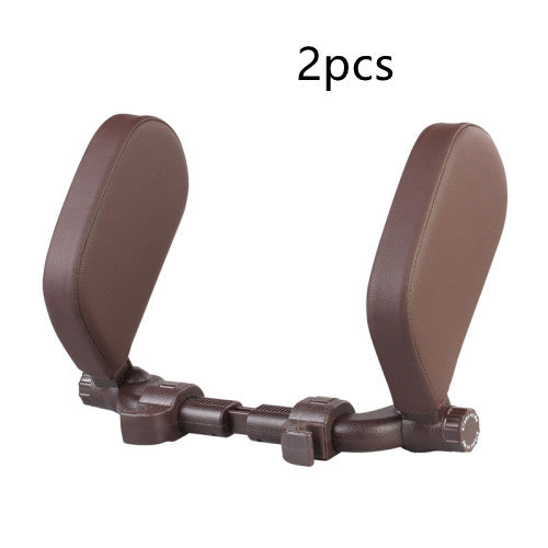 Adjustable Car Leather Neck Support Pillow