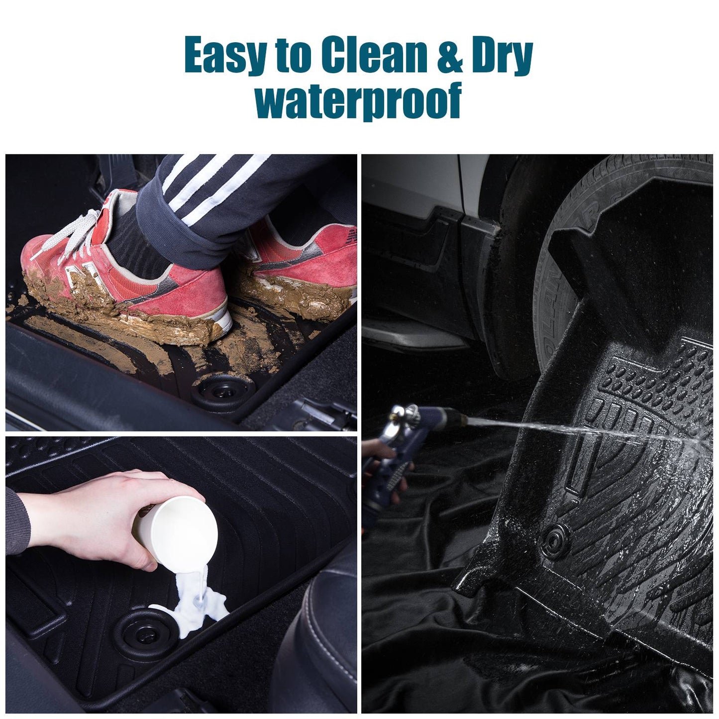 Black All-Weather TPE Rubber Car Mats