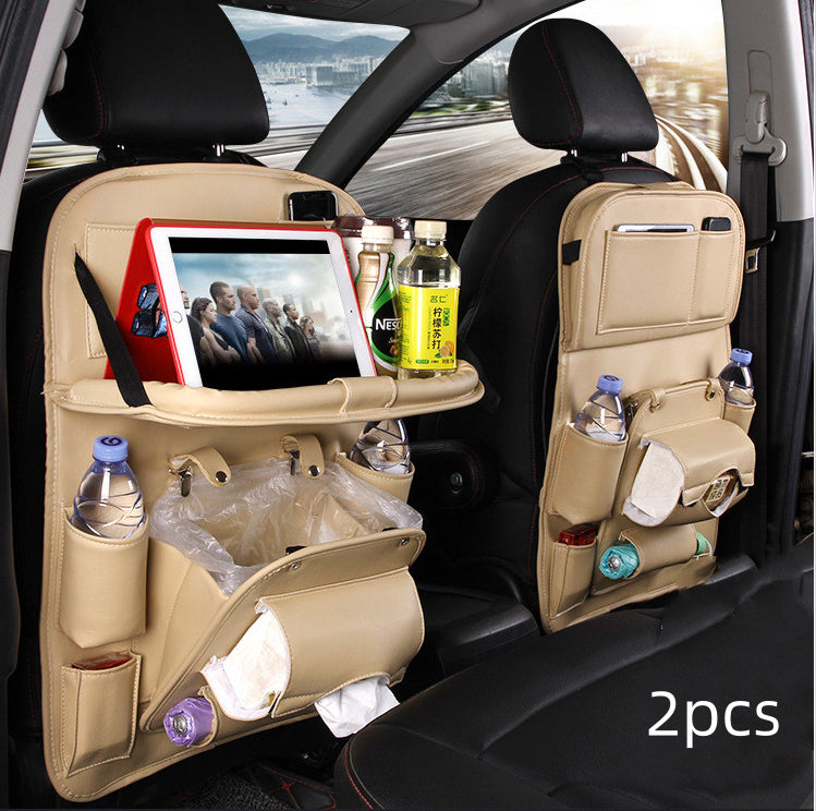 Multifunction PU Leather Car Storage Hanging Bag