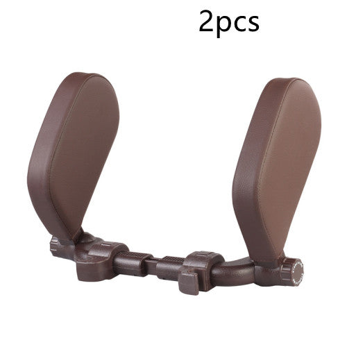 Adjustable Car Leather Neck Support Pillow