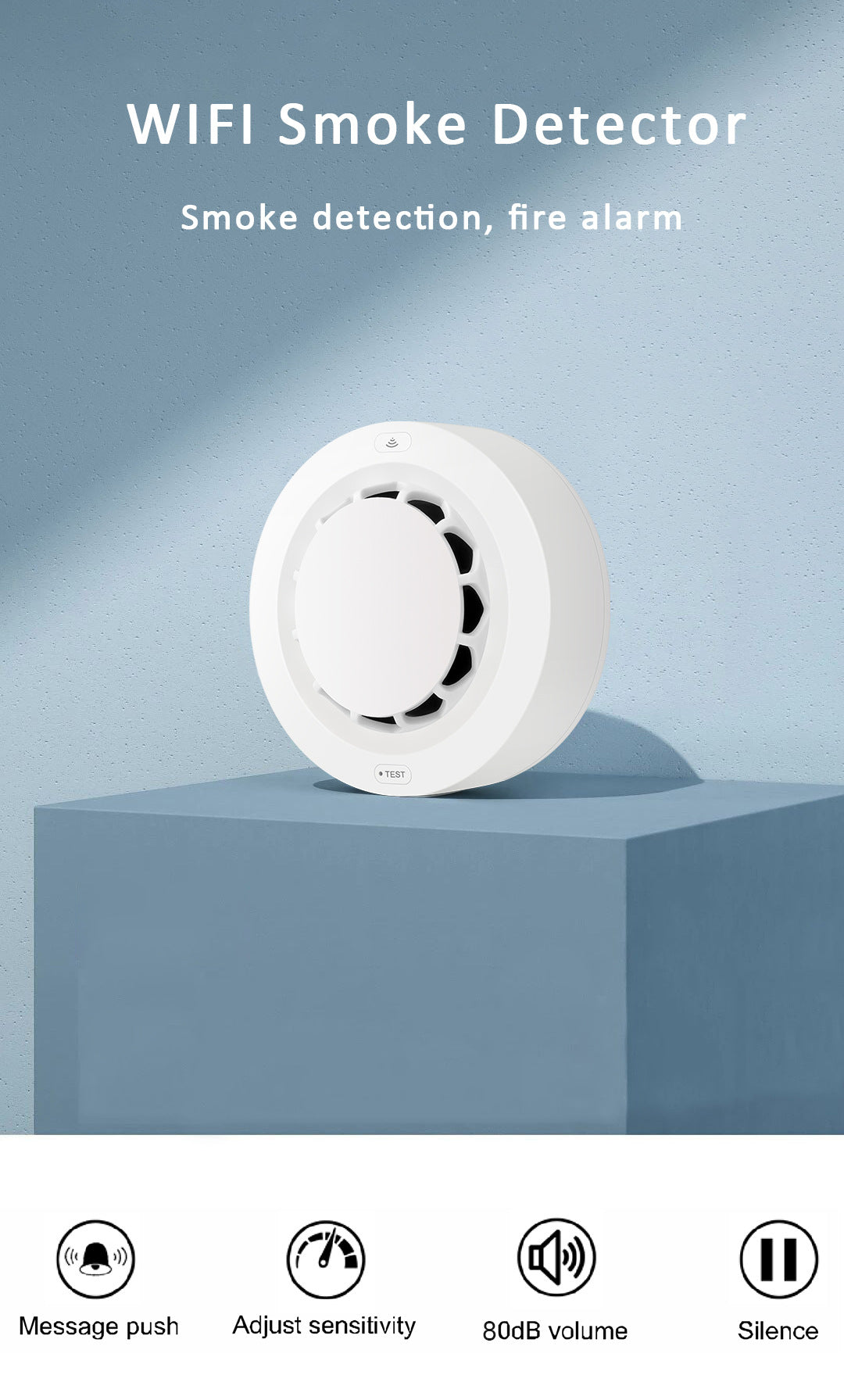ABS Graffiti Wifi Smoke Sensor Alarm