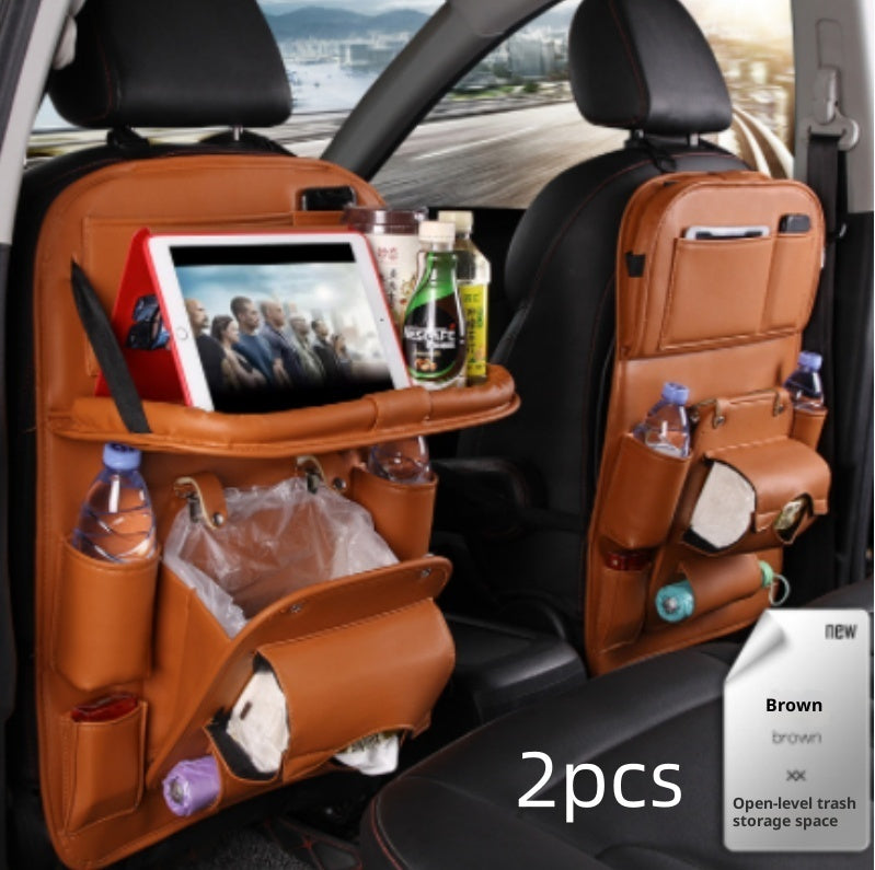 Multifunction PU Leather Car Storage Hanging Bag