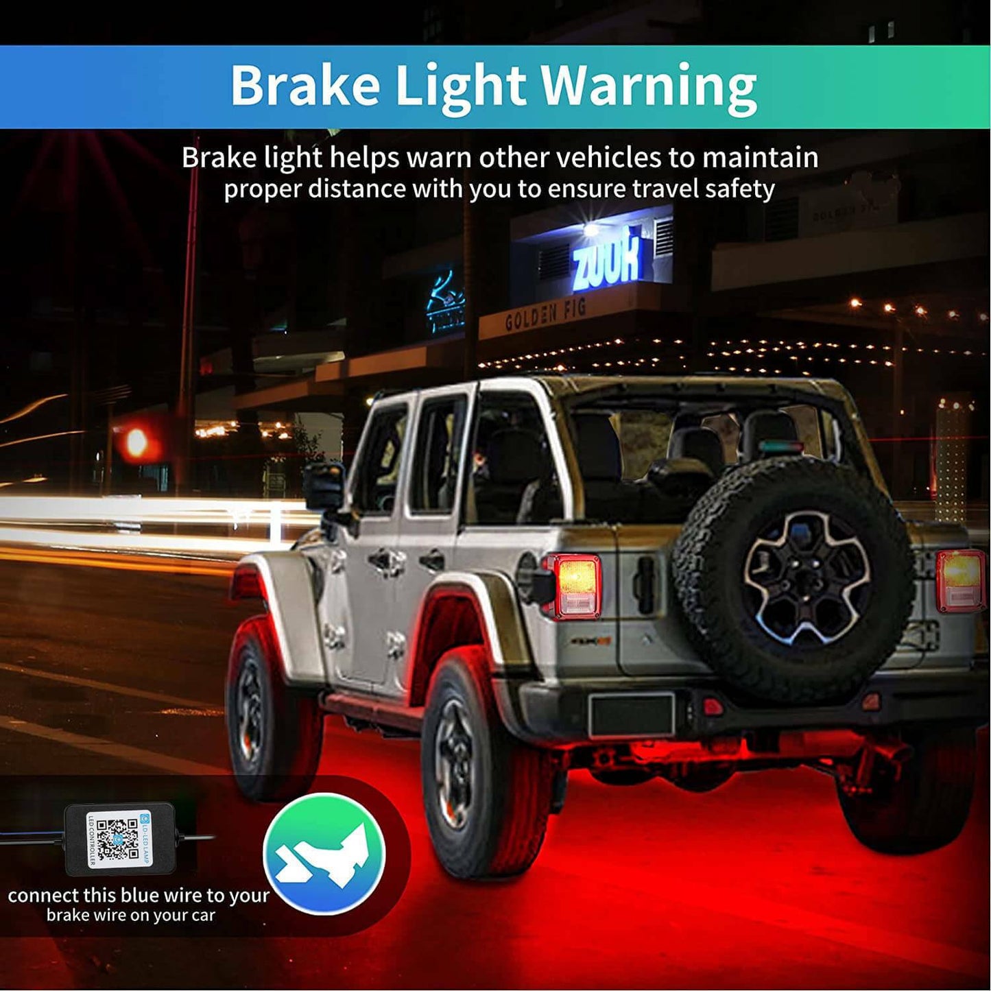 6x Car Underglow Neon Accent Strip Lights Kit