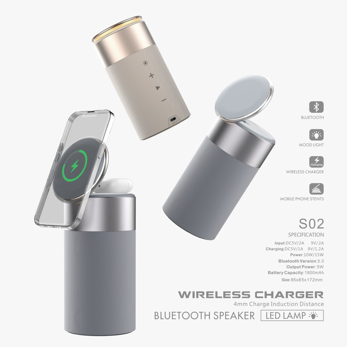 3 In 1 Multi-Function Charger With Touch Lamp