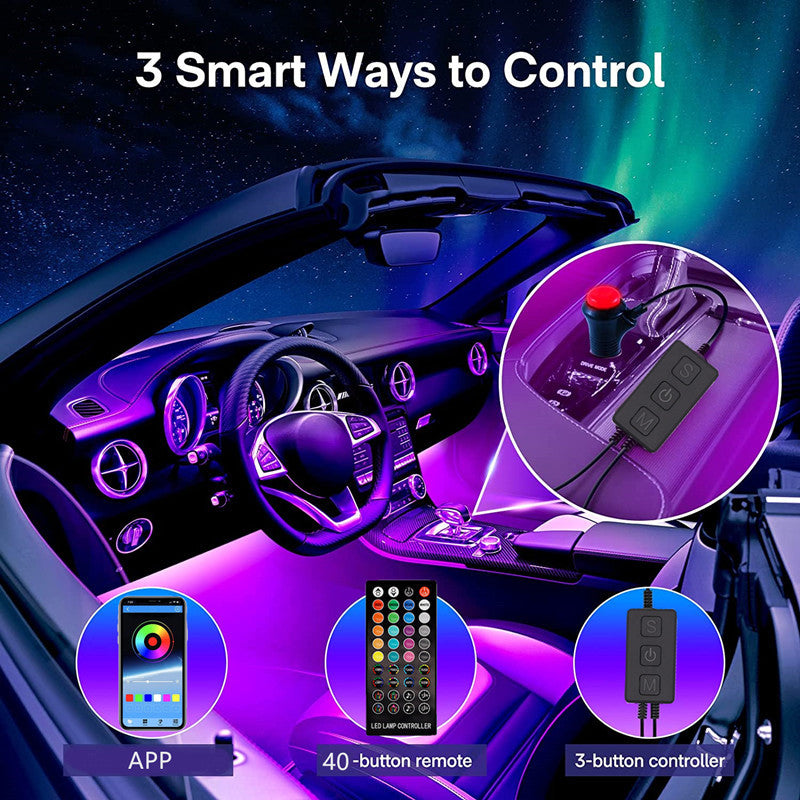 LED Car Ambience Interior Bluetooth Atmosphere Light