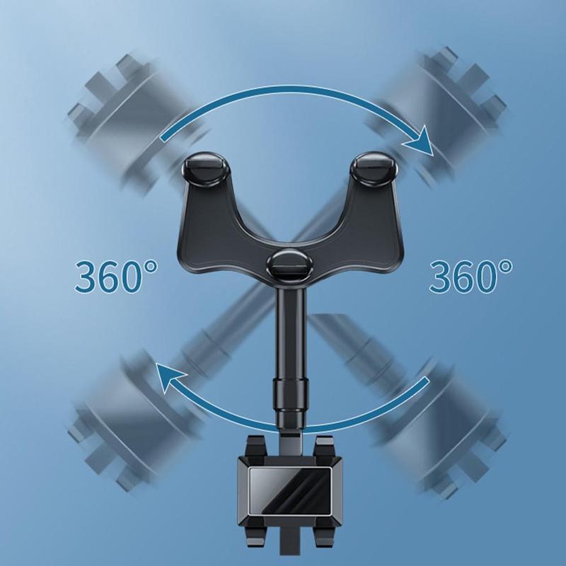 Retractable 360 Rear View Mirror Phone Holder