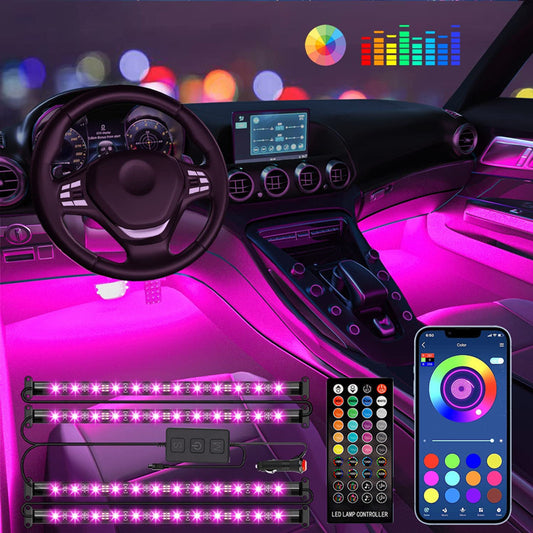 LED Car Ambience Interior Bluetooth Atmosphere Light