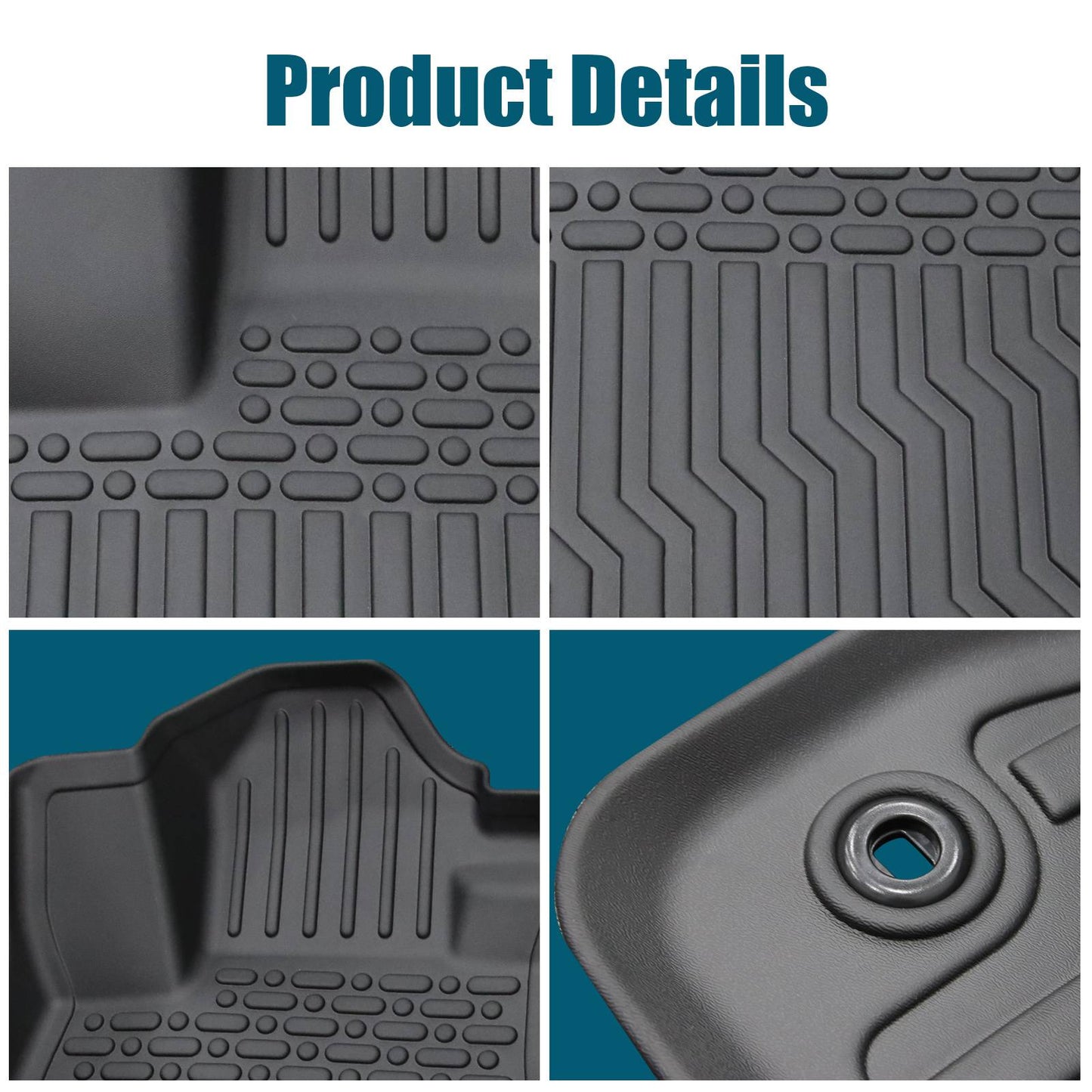 Black All-Weather TPE Rubber Car Mats