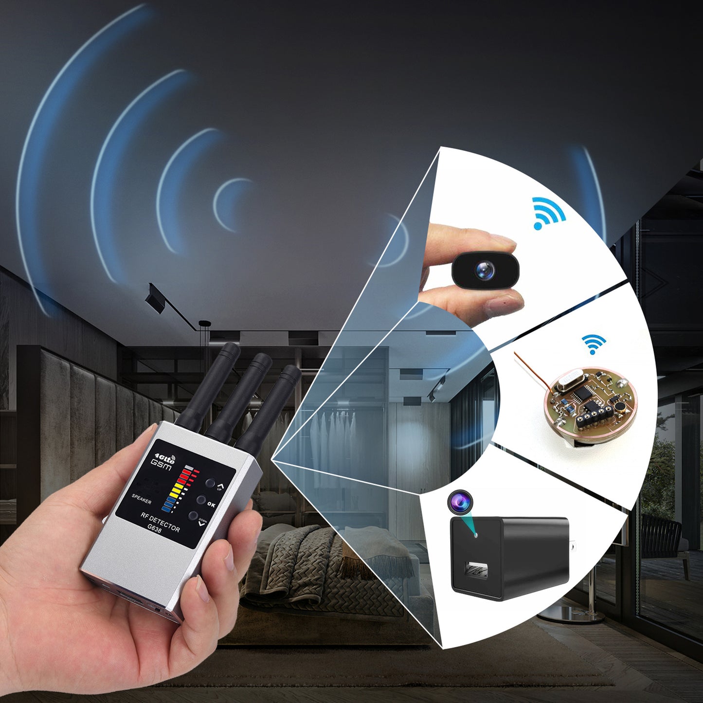 RF Bug Detector Hidden Camera Finder