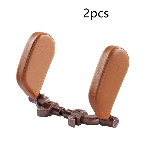 Adjustable Car Leather Neck Support Pillow