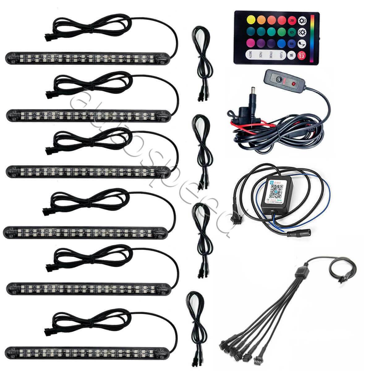 6x Car Underglow Neon Accent Strip Lights Kit